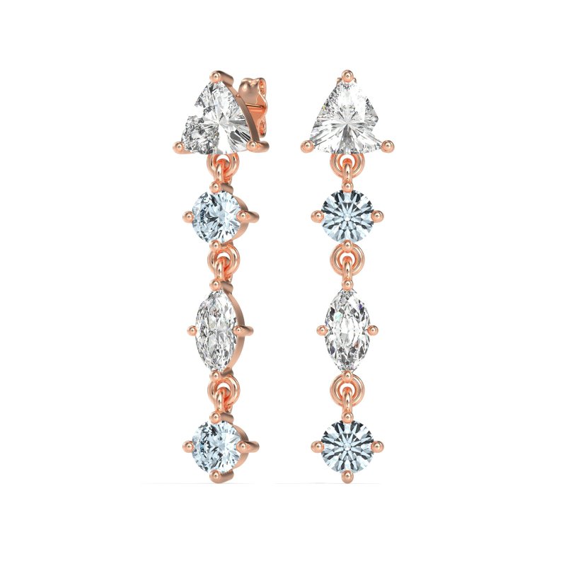 Multi-Shape Trillion Dangling Earrings