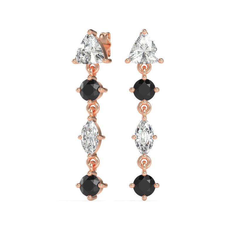 Multi-Shape Trillion Dangling Earrings