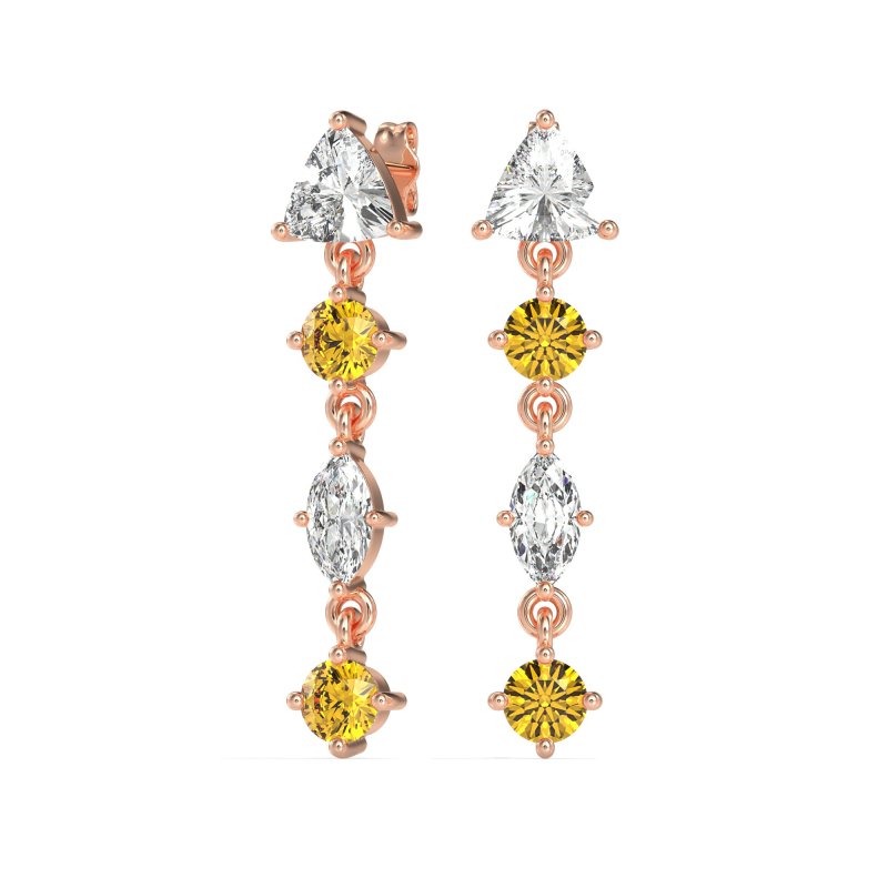 Multi-Shape Trillion Dangling Earrings