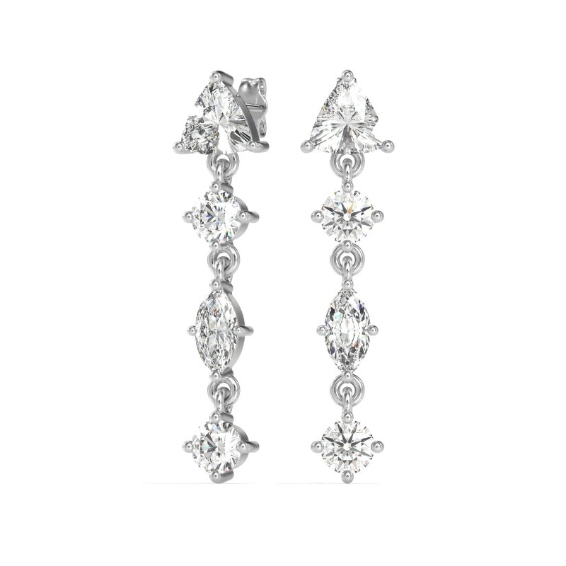 Multi-Shape Trillion Dangling Earrings