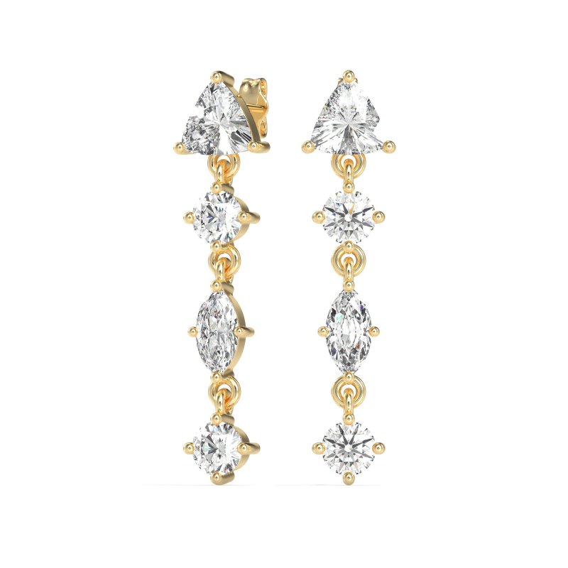 Multi-Shape Trillion Dangling Earrings