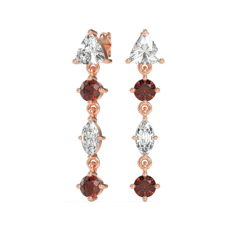 Multi-Shape Trillion Dangling Earrings