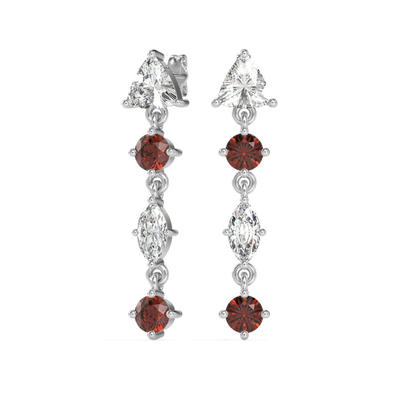 Multi-Shape Trillion Dangling Earrings