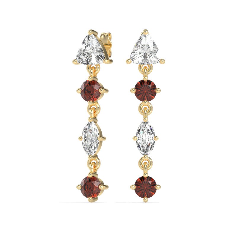 Multi-Shape Trillion Dangling Earrings