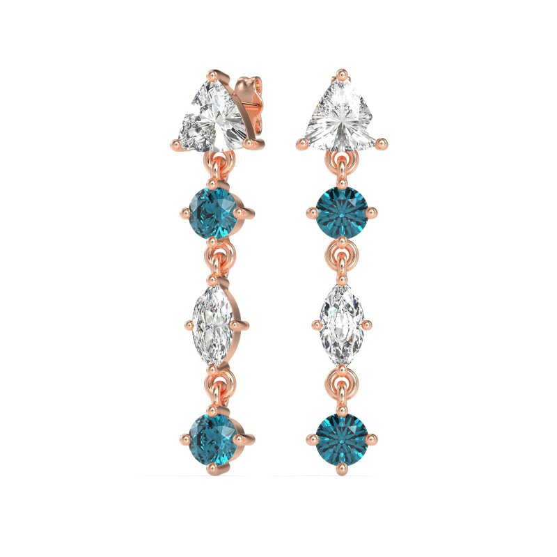 Multi-Shape Trillion Dangling Earrings