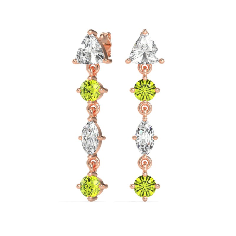 Multi-Shape Trillion Dangling Earrings
