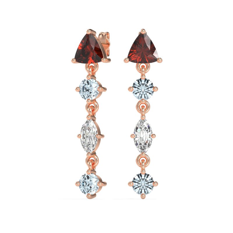 Multi-Shape Trillion Dangling Earrings