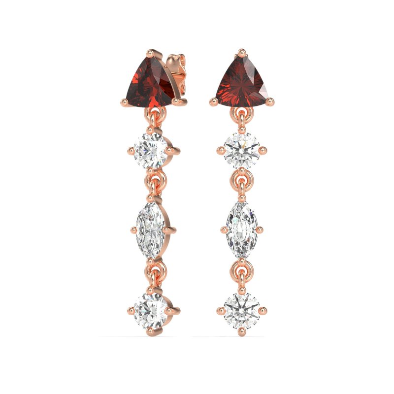 Multi-Shape Trillion Dangling Earrings