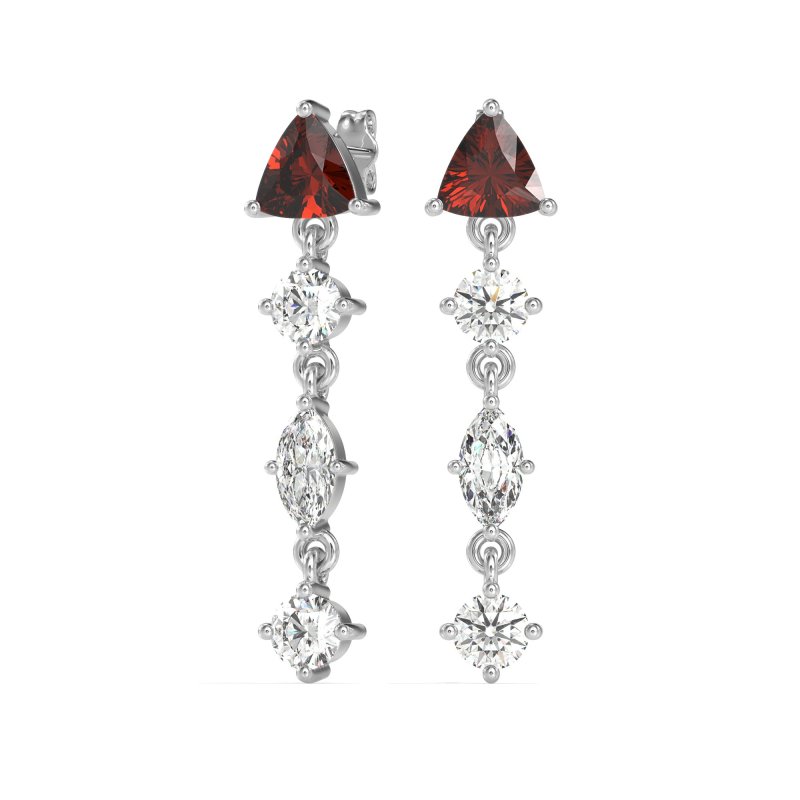 Multi-Shape Trillion Dangling Earrings