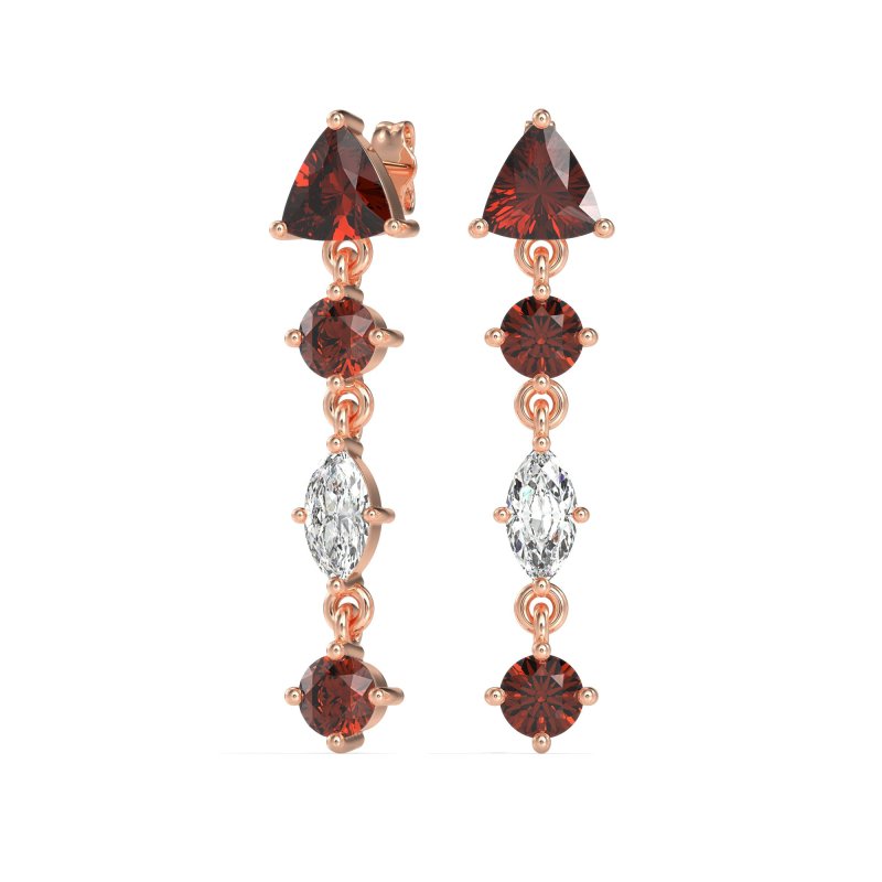 Multi-Shape Trillion Dangling Earrings