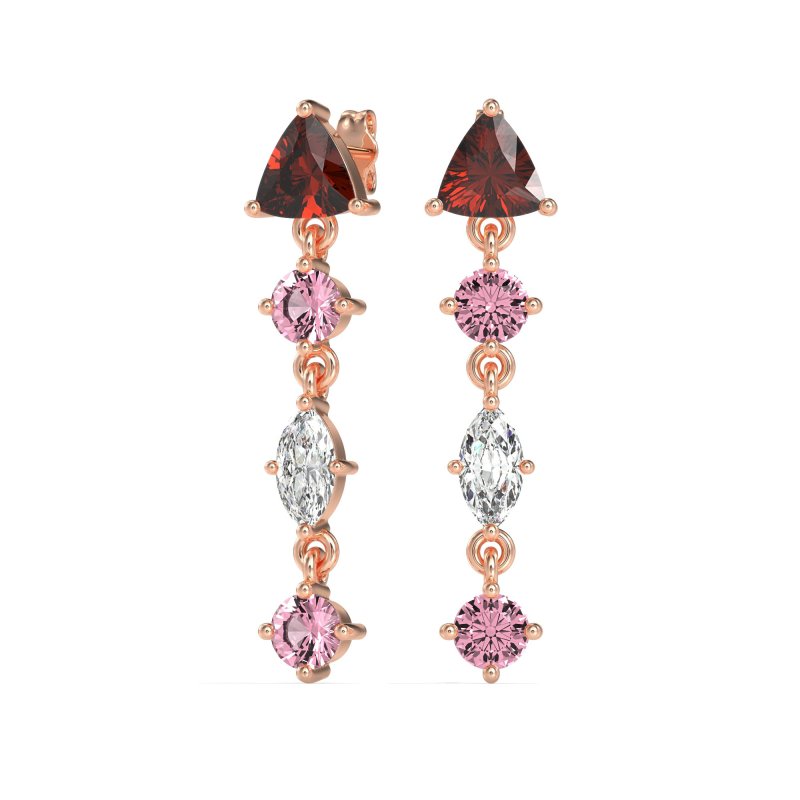 Multi-Shape Trillion Dangling Earrings