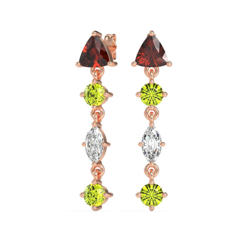 Multi-Shape Trillion Dangling Earrings