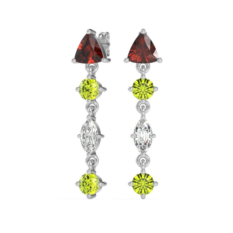 Multi-Shape Trillion Dangling Earrings