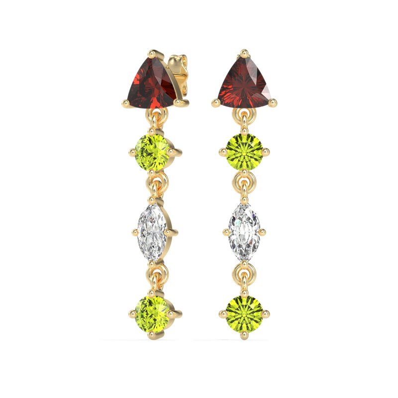 Multi-Shape Trillion Dangling Earrings