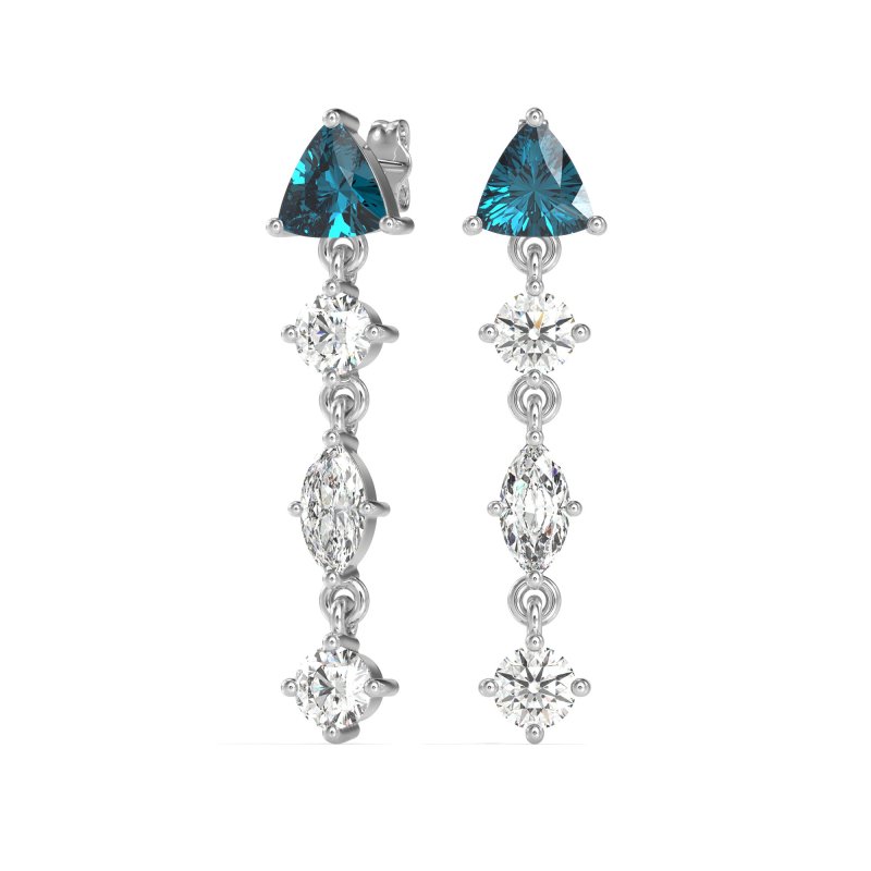 Multi-Shape Trillion Dangling Earrings