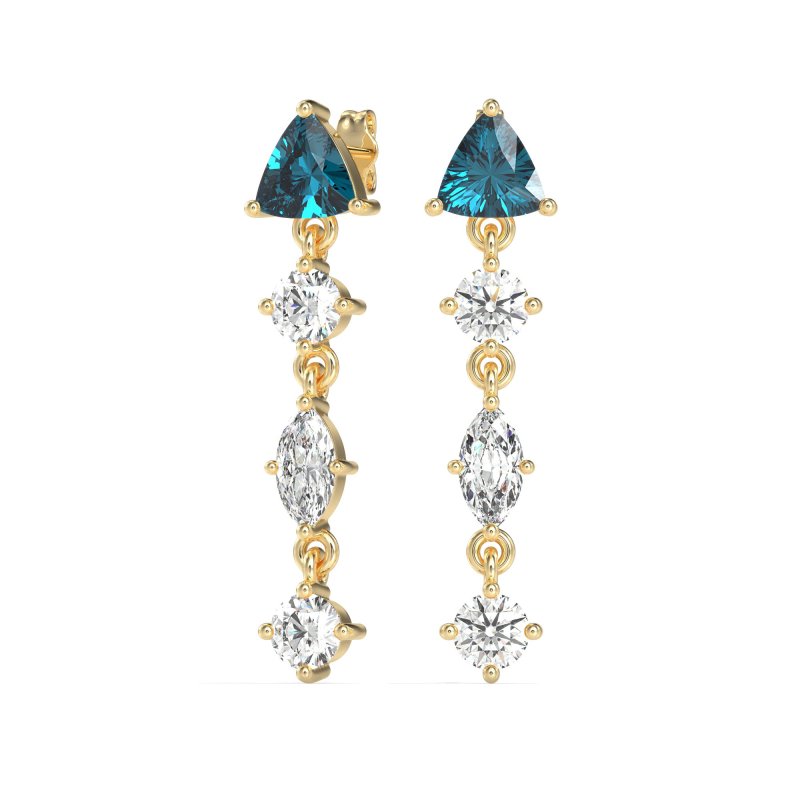 Multi-Shape Trillion Dangling Earrings