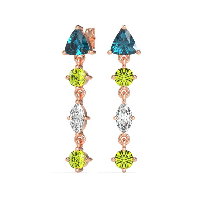 Multi-Shape Trillion Dangling Earrings