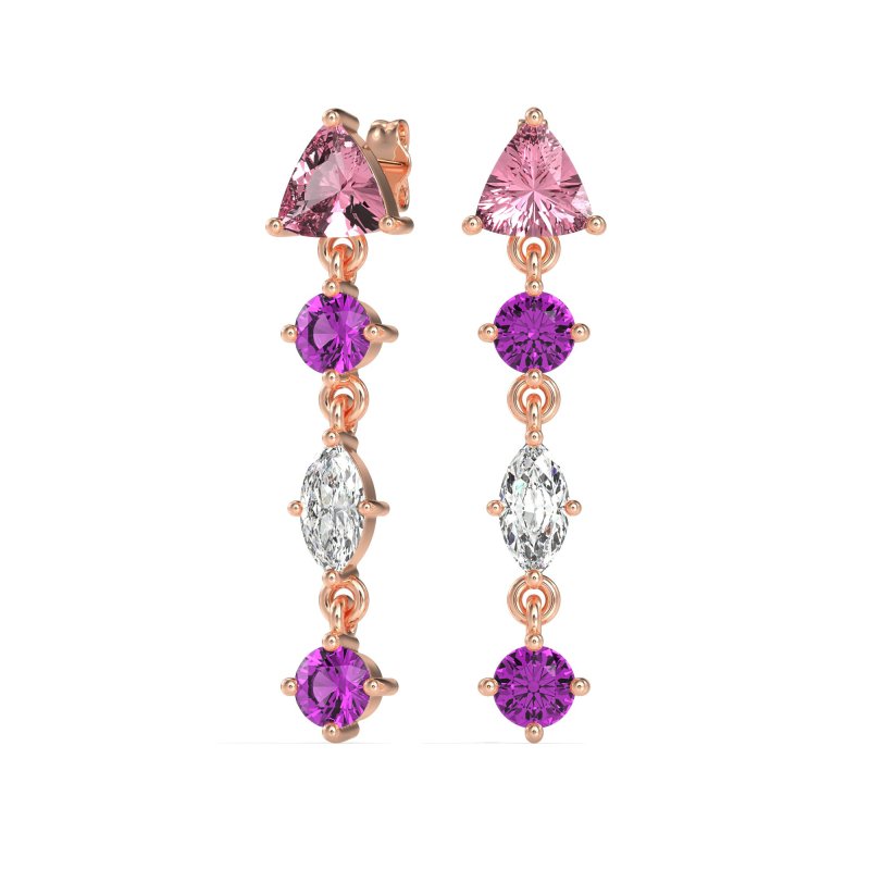 Multi-Shape Trillion Dangling Earrings