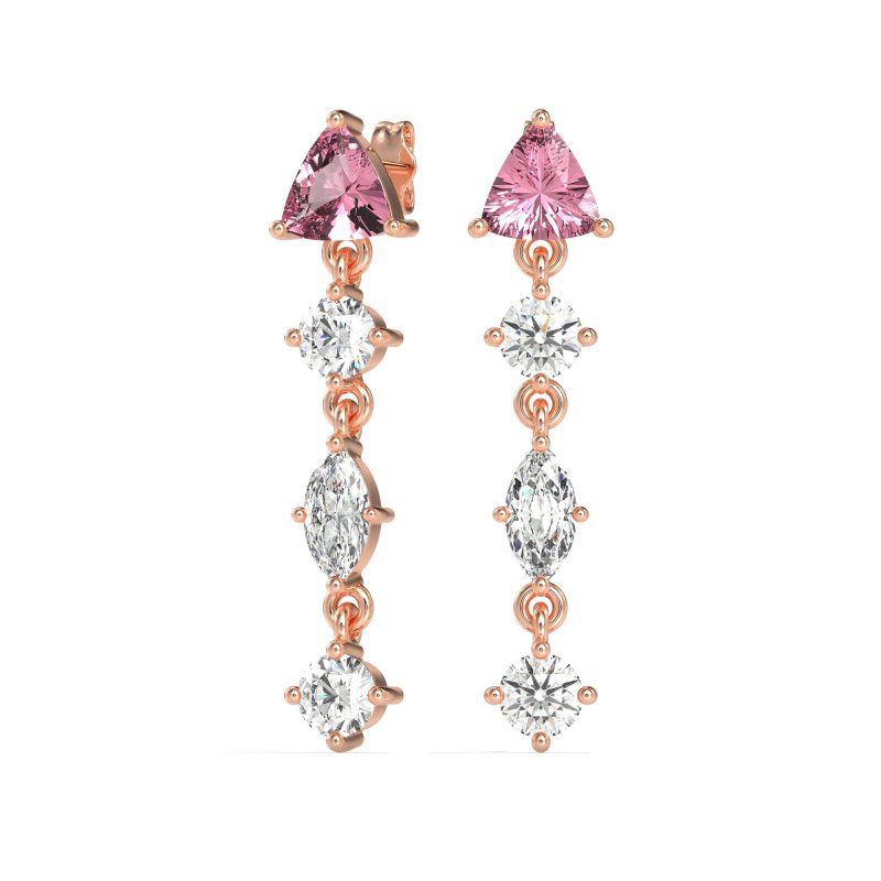 Multi-Shape Trillion Dangling Earrings