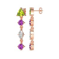 Multi-Shape Trillion Dangling Earrings