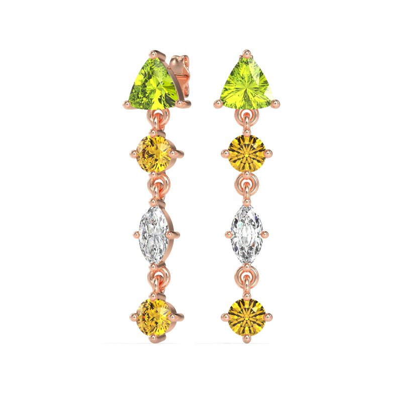 Multi-Shape Trillion Dangling Earrings