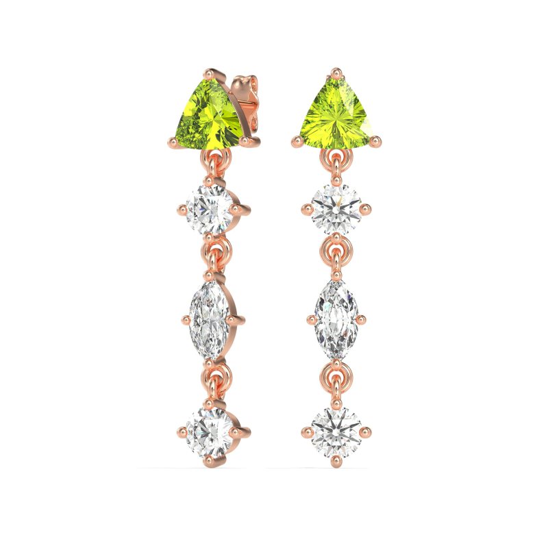 Multi-Shape Trillion Dangling Earrings