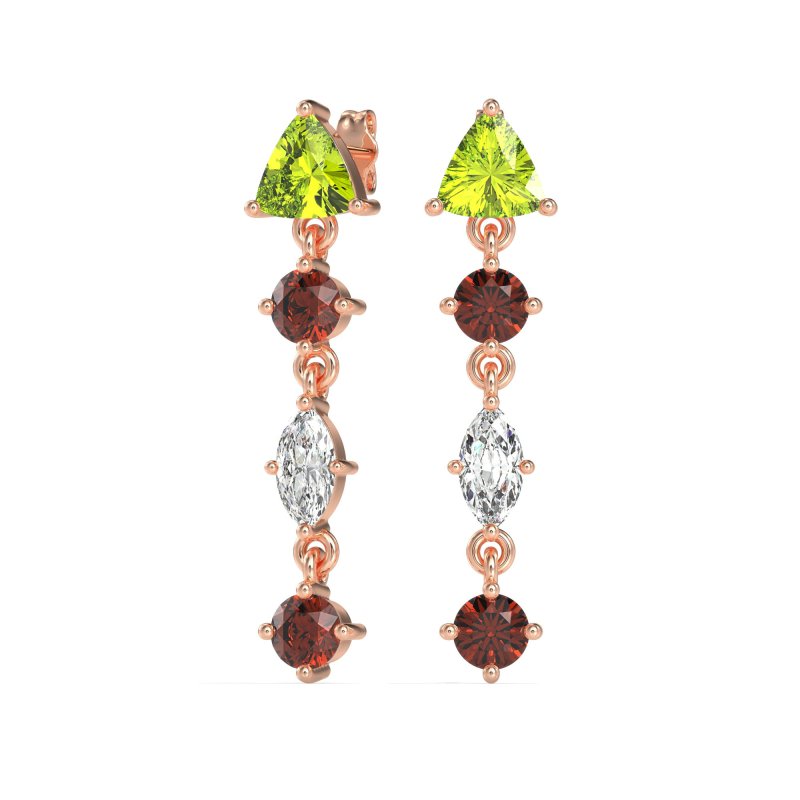 Multi-Shape Trillion Dangling Earrings