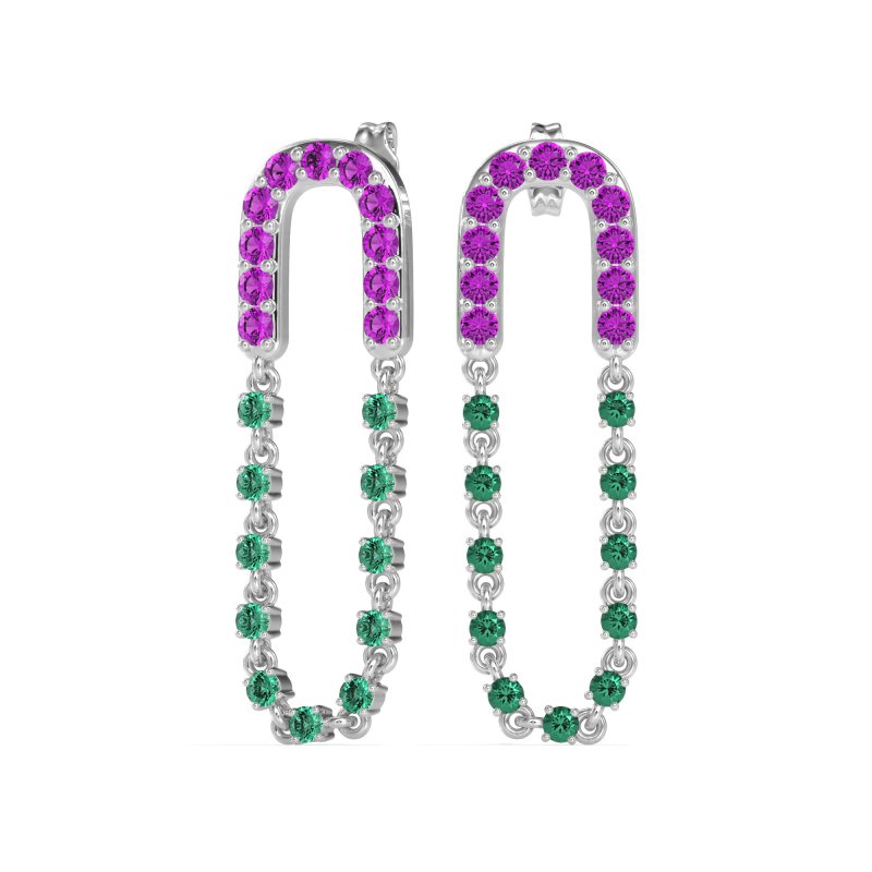 Loop Chain Stud Earrings