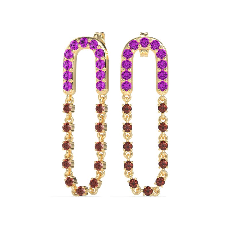 Loop Chain Stud Earrings