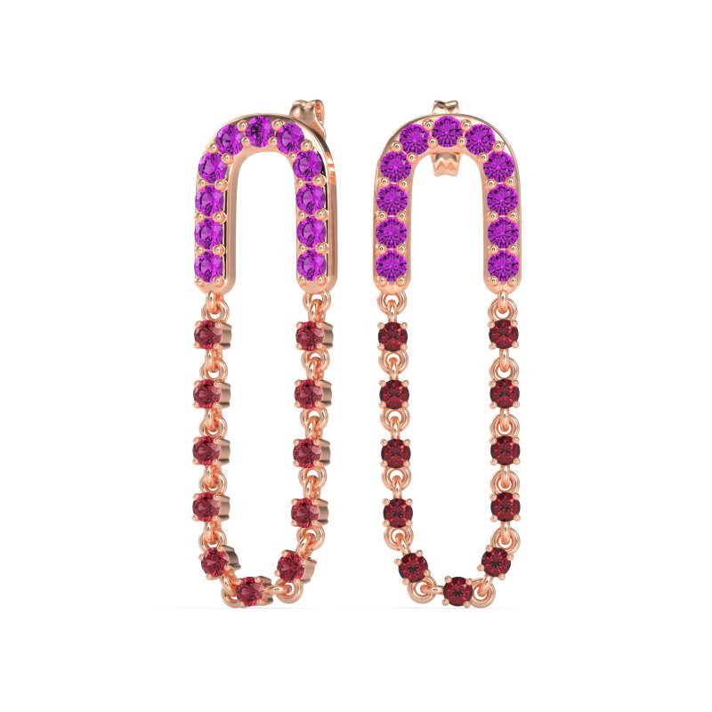 Loop Chain Stud Earrings