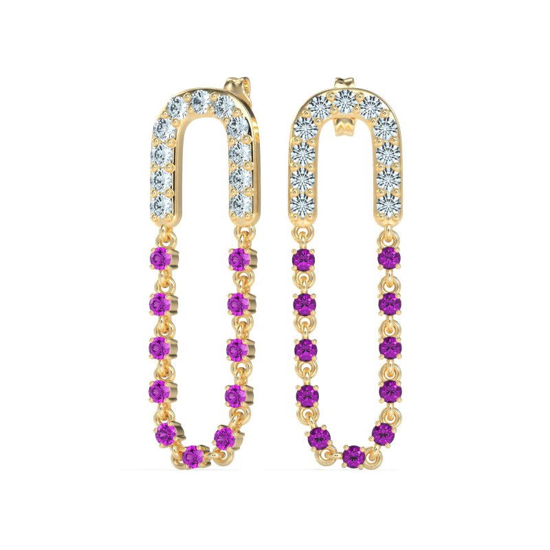 Loop Chain Stud Earrings