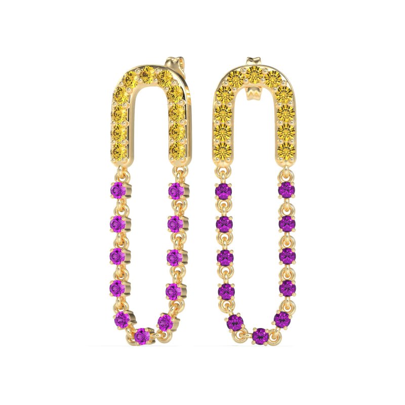 Loop Chain Stud Earrings