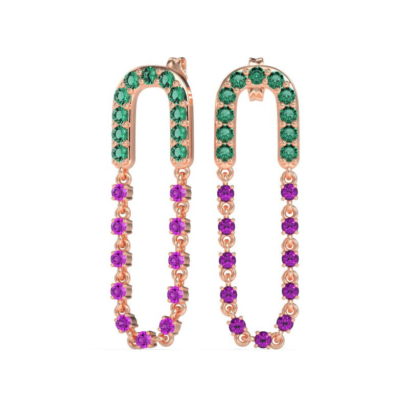 Loop Chain Stud Earrings