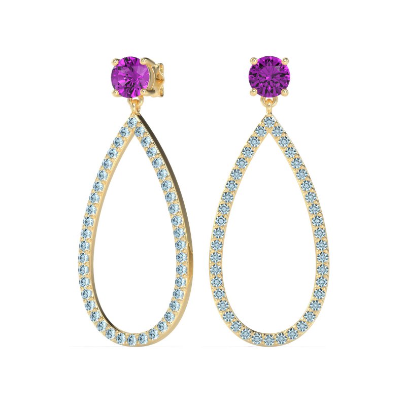 Pave Open Tear-Drop Earrings