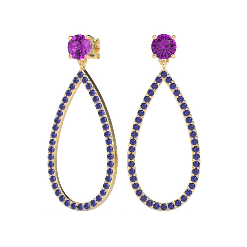 Pave Open Tear-Drop Earrings