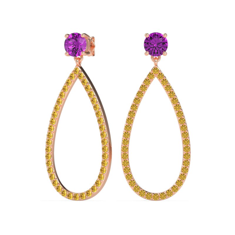 Pave Open Tear-Drop Earrings