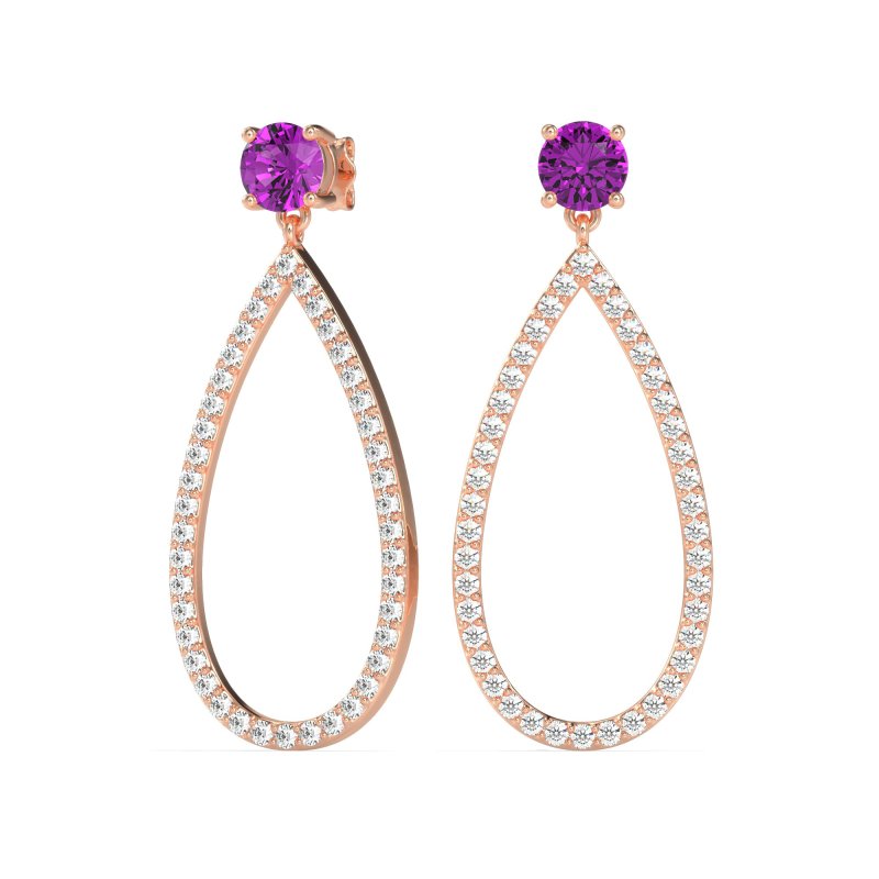 Pave Open Tear-Drop Earrings