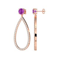 Pave Open Tear-Drop Earrings