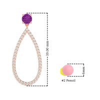 Pave Open Tear-Drop Earrings