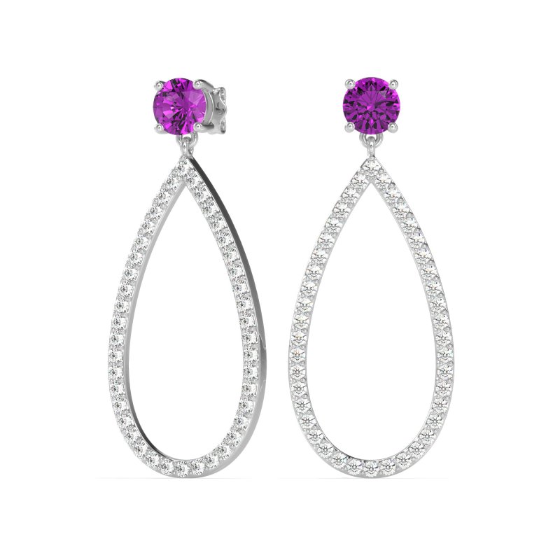Pave Open Tear-Drop Earrings