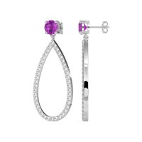 Pave Open Tear-Drop Earrings