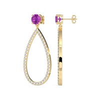 Pave Open Tear-Drop Earrings