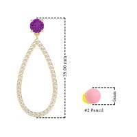 Pave Open Tear-Drop Earrings