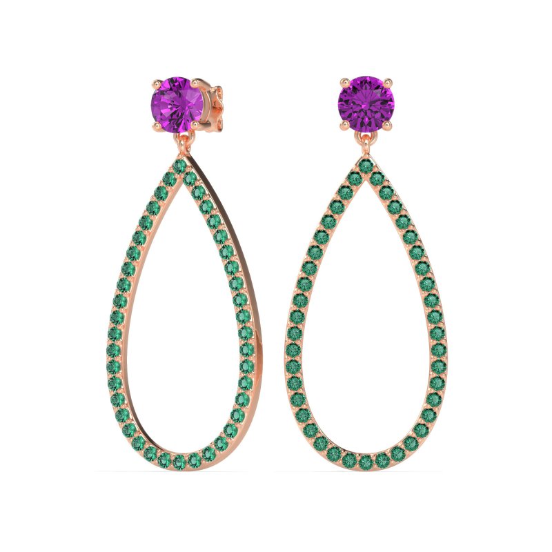 Pave Open Tear-Drop Earrings