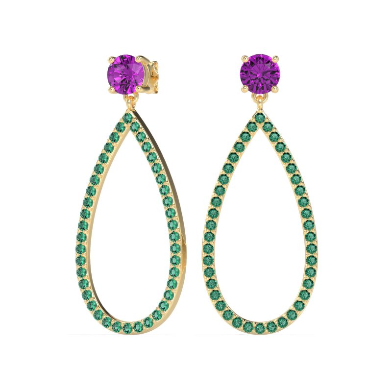 Pave Open Tear-Drop Earrings