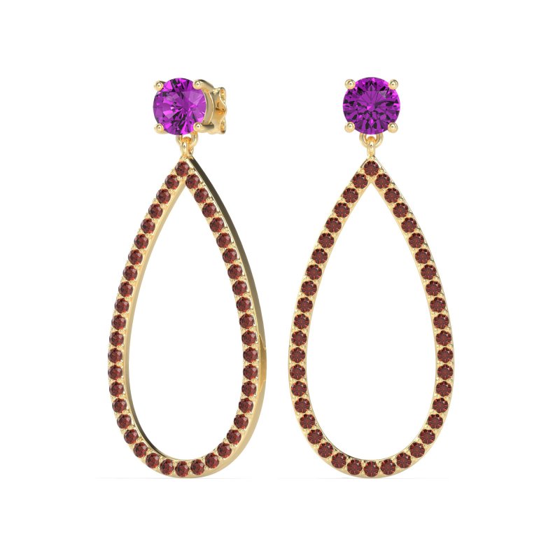 Pave Open Tear-Drop Earrings