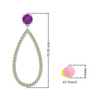 Pave Open Tear-Drop Earrings