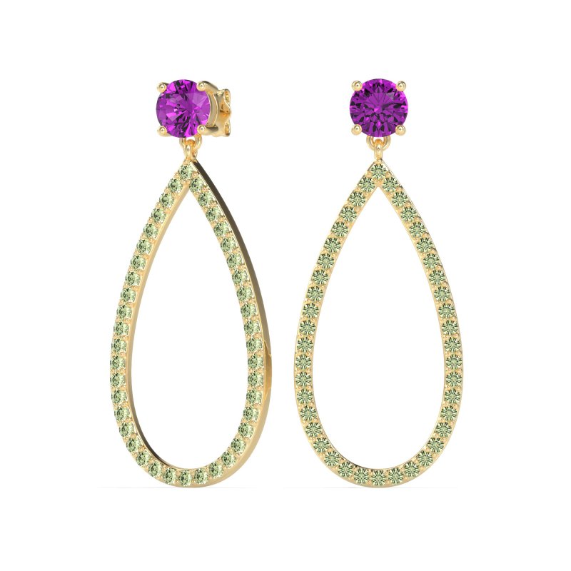 Pave Open Tear-Drop Earrings