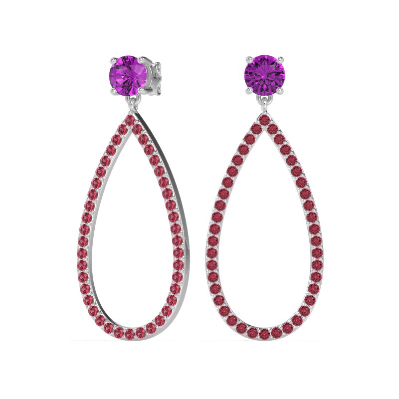 Pave Open Tear-Drop Earrings