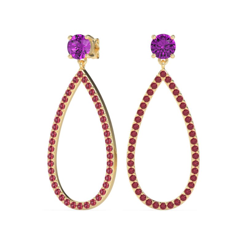 Pave Open Tear-Drop Earrings
